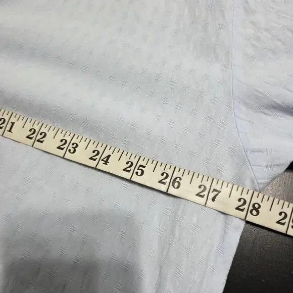 Pomander Place "Lizzie" Sky Blue Coverup Dress, Med Cotton, V-Neck tunic - Picture 7 of 10